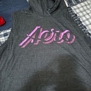 Aero Sleeveless Hoodie in Gray and Pink